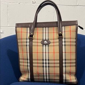 Authentic Vintage Burberry's Plaid Unisex  Tote Bag